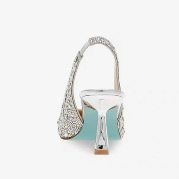 Betsey Johnson Silver Embellished Heels - Picture 3 of 6